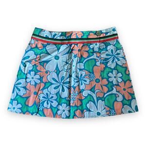 Urban Outfitters Lux Womens Skirt Sz 3 Hawaiian Print Wrap Blue Peach Green NEW